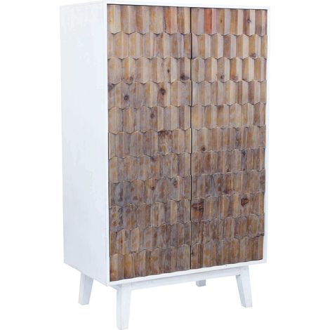Armadietto bianco in legno doppia anta push and pull Linea Classic