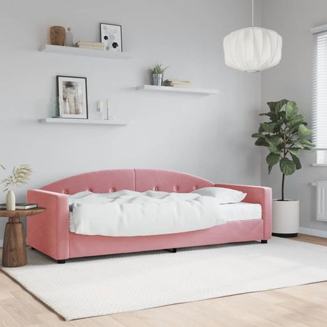 Lit de jour avec matelas-Canapé-lit rose 80x200 cm velours 439826 (1/5)