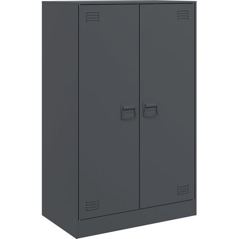 Credenza buffet cassettiera mobile contenitore organizer cucina soggiorno soggiorno 67 x 39 x 107 cm acciaio antracite 020029696