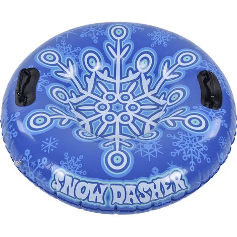 Bouée de ski gonflable PVC pour adultes, anneau de glisse robuste 200kg, poignée de sécurité, bleu et blanc, pour familles. (1/5)