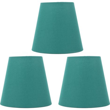 Beyamis Lot de 3 abat-jour en tissu E14 innovants, type à intervention, style moderne, avec cache-poussière pour lampe de chevet, vert foncé (1/5)