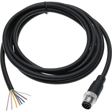 M12 Sensor Connector 8 Pin Aviation Cable Straight Male to Male Aviation Plug Waterproof Electrical Cable for Industrial Automation Control (1/5)
