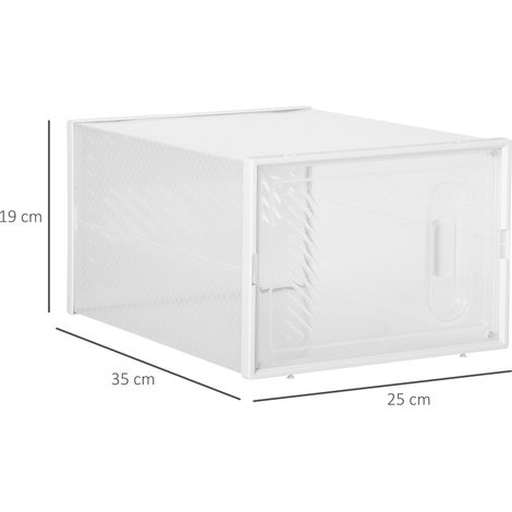 Étagère à chaussures rectangulaire en plastique PP, 18 tiroirs (25 x 35 x 19 cm), idéale pour ranger chaussures (jusqu'à la pointure 43), vêtements et livres. (1/5)