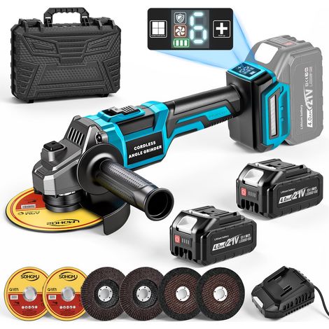 Meuleuse d'angle sans fil Brushless Compatible 18V Batterie (1/5)