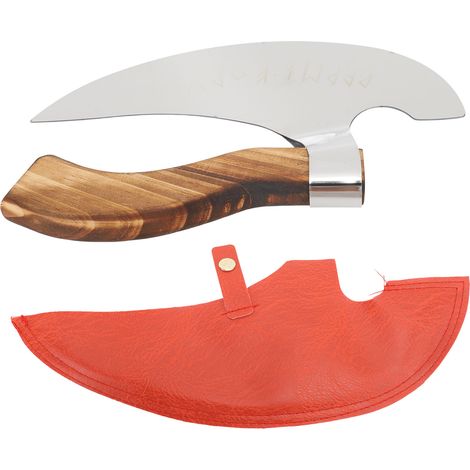 Hachette à pizza, grande hache viking, manche en bois et acier inoxydable, outil polyvalent et facile à utiliser pour la décoration des aliments (1/5)