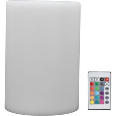 Crezuo Lampada da notte a LED con telecomando, 16 colori, 4 modalità RGBW, lampada da scrivania cilindrica per camera da letto e comodino-Crezuo