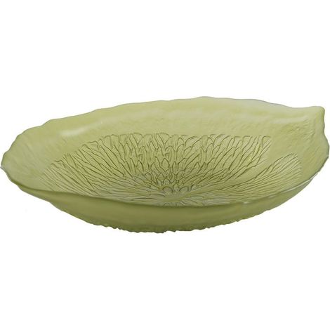 Saladier en Verre Vert Citron Coupe à Fruits et Salade 36 x 36 x 27,5 cm - PANGIVO (1/2)