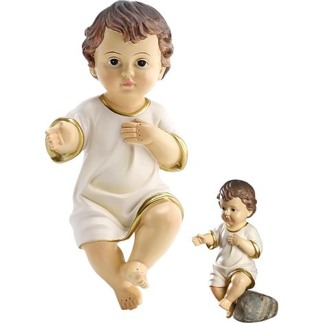 Figurine Enfant Jésus Statue miniature en résine, ornement décoratif Sculpture Nativité Noël Résine Statuettes de Noël pour Catholique, (1/5)