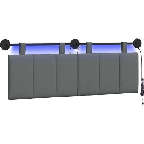 Maison Exclusive - Testiera sospesa Con luce LED Grigio Scuro Tessuto (1/5)