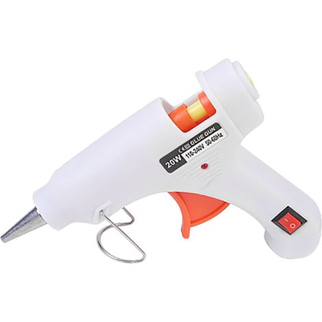 Pistolet à colle thermofusible 20 W, prise US 110 V, blanc, pour loisirs créatifs, cadeaux et décorations. (1/5)