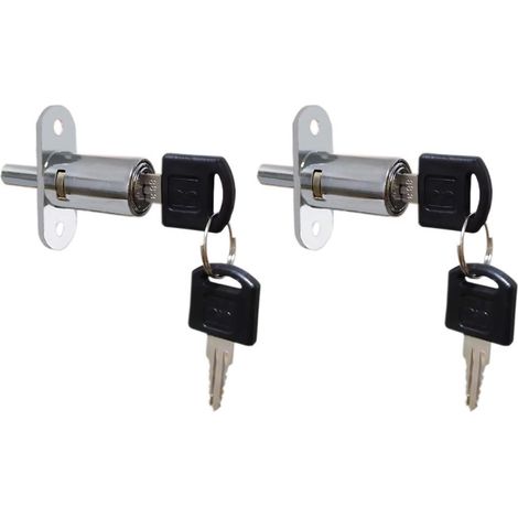 Push-Plunger-Schloss, 19 mm x 23 mm, Zylinderkopf, verchromte Zinklegierung, gleichschließend, 2er-Pack. Ein Schlüssel zum Erfolg (1/4)