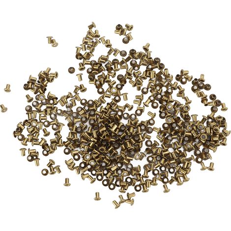 500 rivets creux en cuivre, 65 surfaces lisses, installation facile, pour vêtements et loisirs créatifs (2,3 x 4,5 x 4,3 mm). (1/5)