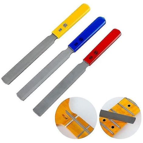 Jeu de limes pour sillet de basse, limes pour frettes de guitare en acier au carbone, outils de réparation et de modification d'instruments de guitare F--