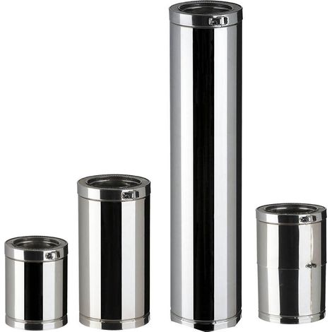 Poujoulat – Conduit de fumée therminox ti droit 450 – Largeur 130mm – Pour espaces confinés – Résistant à la chaleur (1/2)
