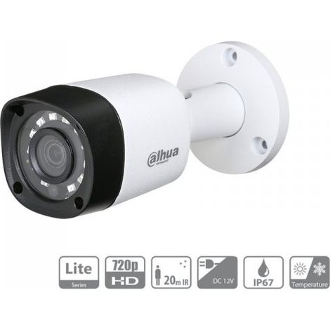 Telecamera Analogica Bullet 720P 1MP Ottica Fissa 3.6mm IP67 DC12V HDCVI Smart IR Carcassa Plastica DAHUA HAC-HFW1000RP (1/6)