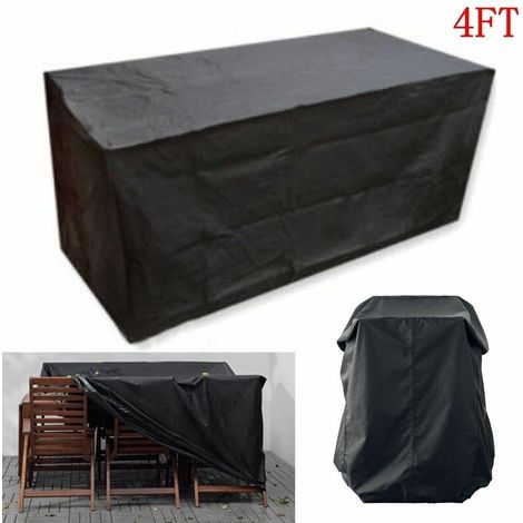 123X61X72cm Black Durable Dustproof fitted Black Trestle Table Cover Garden Furniture Waterproof Covers WASHED (1/5)