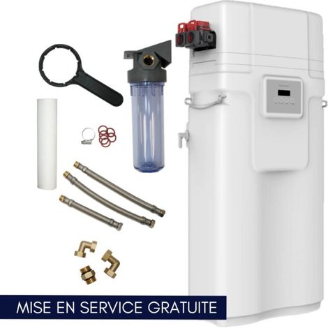 Apic – Adoucisseur d'eau extra plat 15L – Vanne volumétrique électronique BNT 850 HE – Débit 2,5 m3/h – Fixation murale (1/5)