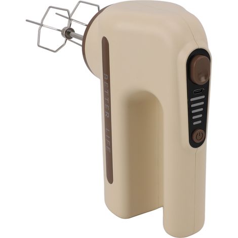 Batteur électrique à main sans fil pour usage domestique, 5 vitesses, avec fouet en acier inoxydable, couleur kaki (1/5)