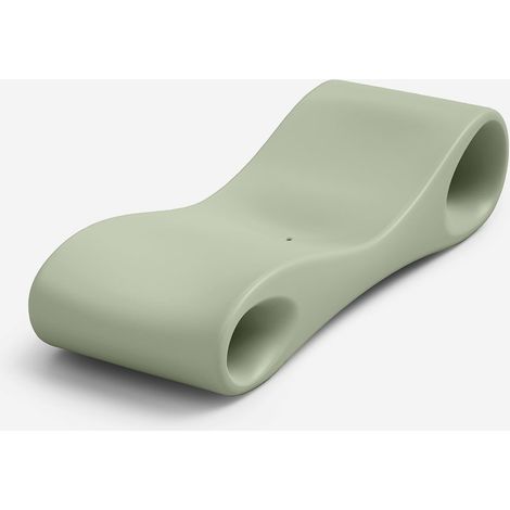 Lettino prendisole di design in polietilene outdoor Slice - Verde (1/4)