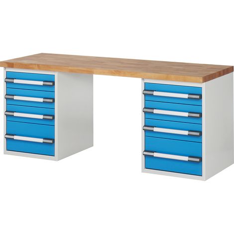 eurokraft pro, Établi, système modulaire Série 7000, 8 tiroirs