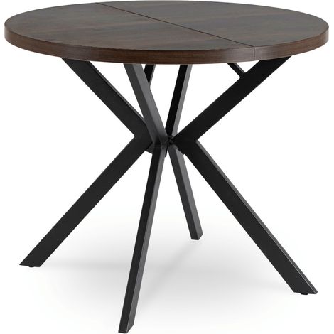 Table ronde extensible 90-190 cm Noyer/Noir Loft (1/5)
