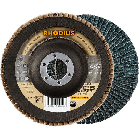 RHODIUS LSZ F EXTENDED, 10 Stück, 115 mm, Korn 60, Fächerschleifscheibe (1/5)