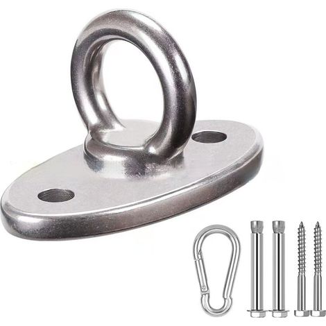 Crochet De Plafond M8 en Acier Inoxydable, avec Vis d'ancrage, Suspension Trainer Kit de Suspension pour Chaise Accrochante, Lampe Accrochante, Hamac, Sac de Boxe, Entraîneur de Bride, Yoga (1/5)
