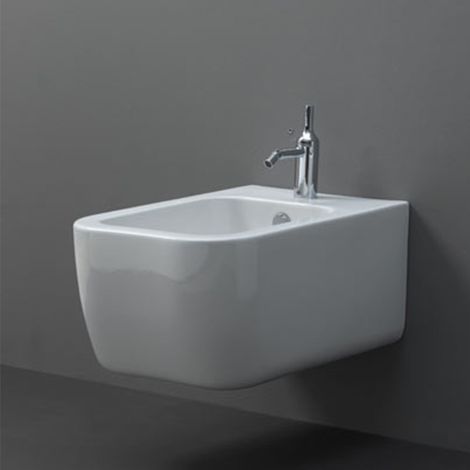 Bidet in Ceramica per Installazione Sospesa BRIO Filomuro Bianco Lucido - Design Elegante (1/5)