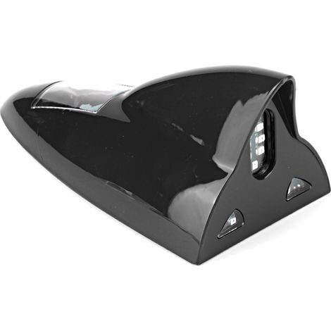 12-LED-Auto-Blinklicht mit Solarenergie, Haifischflossen-Warnleuchte, Autozubehör, Schwarz (1/5)
