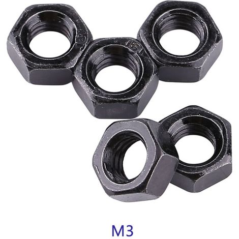 Jeffergarden Écrous hexagonaux métriques en acier au carbone galvanisé fileté (M3) (1/5)