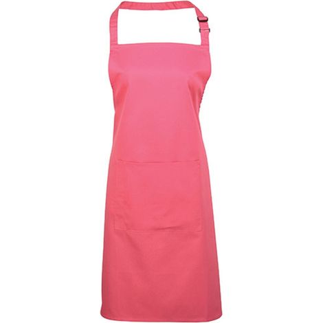 Premier Workwear, Collection Colors, Tablier à bavette avec poche, Fuchsia (environ Pantone 219), 72 x 86 cm