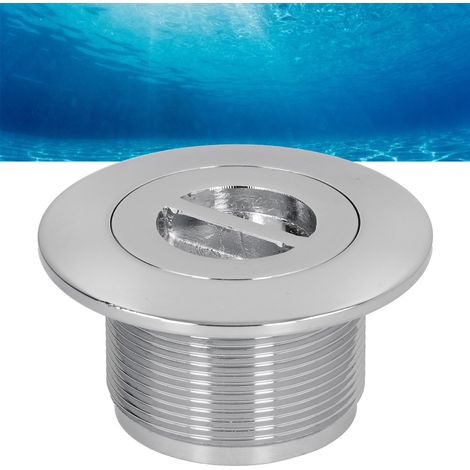 Válvula de drenaje principal para piscinas, con compuerta de succión, entrada/salida, acero inoxidable, 2 pulgadas (8,8 cm x 8,8 cm x 4,6 cm), 512 g (1/5)