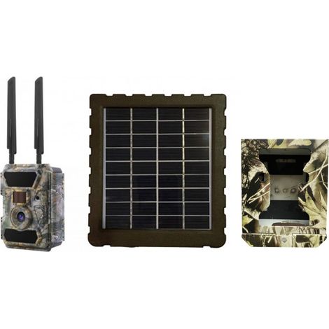 SEMAC Caméra Chasse Full HD Extérieure 4G + Panneau solaire 12V + Caisson