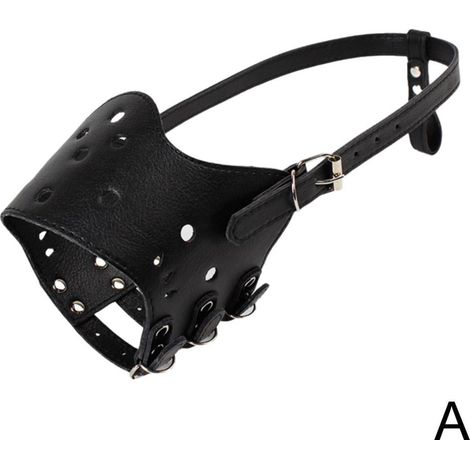 Muzzle Pour Chien - Cuir Synthétique PU - Aération Optimale - Réglable À La Tête Et Au Cou - Convient Chiens Moyens Et Grands - 1 Pièce (1/5)