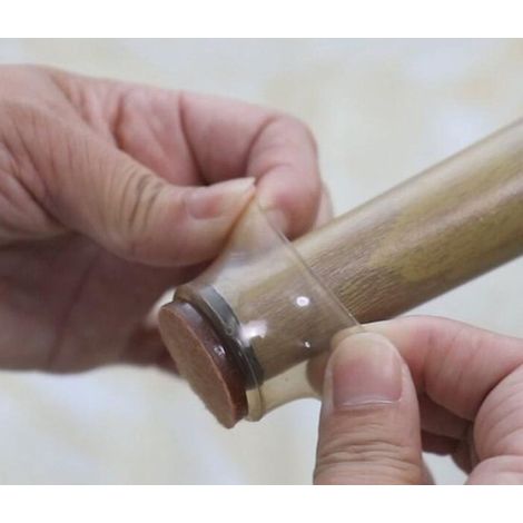 8 pezzi di protezioni trasparenti in silicone per gambe di sedie con feltro, protezioni per pavimenti per sedie, tappi per gambe di sedie, coprigambe per sedie, protezioni per gambe di sgabelli da bar (1/4)