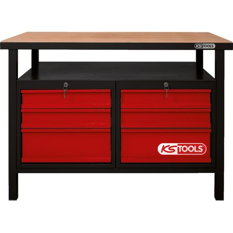 KS Tools Werkbank mit 6 Schubladen, H840xB1200xT600 mm (1/2)