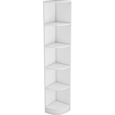 Scaffale angolare in MDF bianco a 5 livelli (1/5)