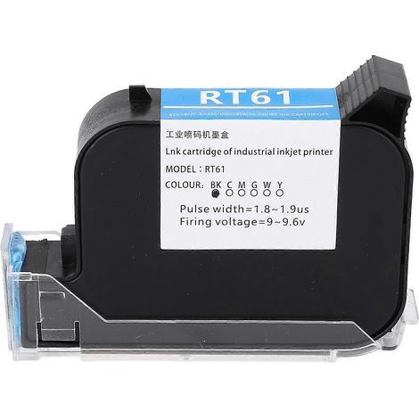 RT61 Tintenpatrone 42 ml Schwarz Schnelltrocknende Tintenpatrone für SC12 SC12T CP12 CP12W SC12KJ Handheld Inkj