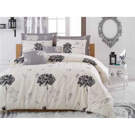 Bettwäsche - 1 Bettdeckenbezug 220 x 240 cm + 2 Kissenbezüge 60 x 60 cm - 65% Baumwolle, 35% Polyester - Beige (1/3)