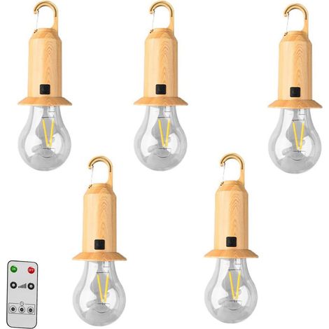 Set of 5 solar camping lanterns, rechargeable LEDs, IP65 waterproof, 3 lighting modes with hanging hook for tents, emergencies, camper vans, gardens, patios, and hiking