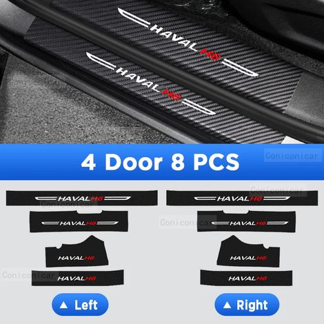 (8 pièces) Pour HAVAL H6 Hybrid 2022-2024 : protection de hayon,seuil de porte,pédale,accessoires en fibre de carbone,style cuir,autocollant (1/3)