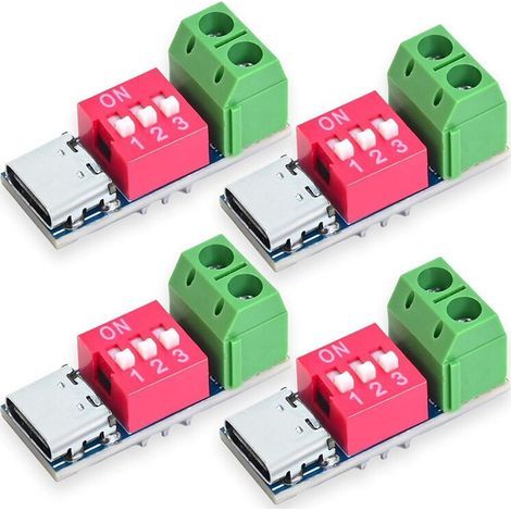 4 modules déclencheur charge rapide Decoy USB-C PD/QC Type-C vers 12V haute vitesse sortie puissance (1/5)