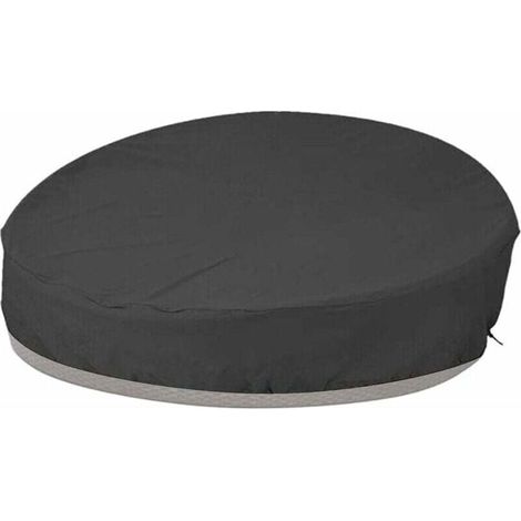 Runde Gartenbett-Abdeckung, Rundes Schlafsofa, Schutzhülle, Winddicht, UV-beständig, 210D Oxford-Stoff, Plane für Gartenmöbel, Schwarz, 190 x 89 cm (1/4)