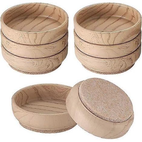 Ensemble de 8 pièces de protections pour pieds de chaise en bois (6 cm de diamètre intérieur), couvre-pieds de chaise, chevilles de chaise avec patins en feutre, patins ronds et protection de sol pour (1/5)