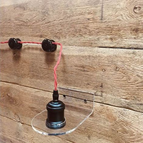 Patère plexi - lampe applique murale