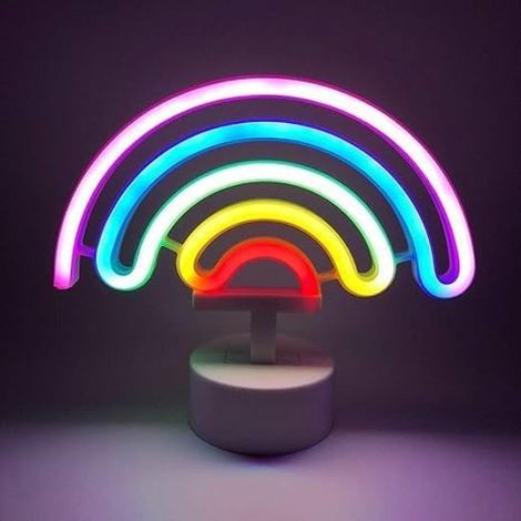 Signes au Néon avec Base de Support – Lumière Néon Alimentée par Batterie Décoration de Table LED (1/4)