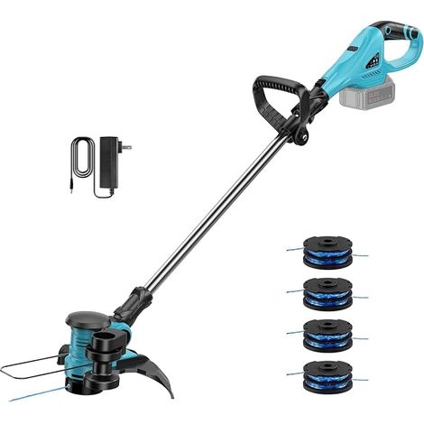2-in-1 Cordless Trimmer and Grass Trimmer - 30cm Cutting Circle, Lightweight 2.3kg, 90° Swivel Head - Compatible with Standard 18V / 21V Batteries - Includes 4 Coils (Machine Only) (1/5)
