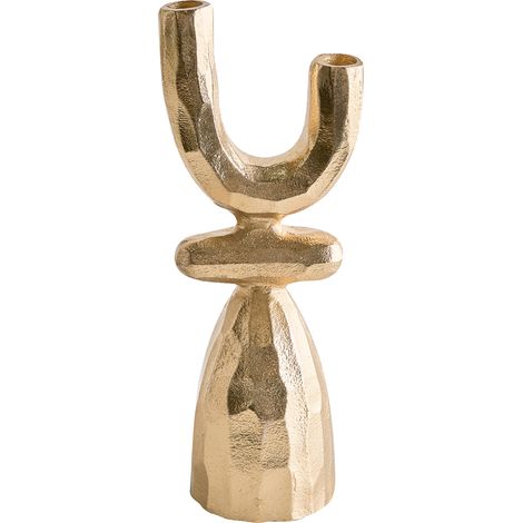 Candelero de 33 cm de aluminio pieza decorativa de diseño moderno dorado Kradenik