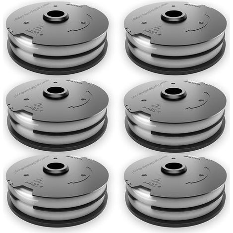 Parkside 6er-Packung Original-Ersatzspulen für LIDL Elektro-Rasentrimmer, Akku-Rasentrimmer, PRT 550 A1, A2, A3, A5, B6, PRTA 20-Li B2, C3 (1/5)