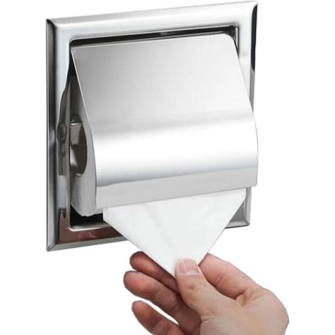 Porte-rouleau de papier toilette mural en acier inoxydable Porte-rouleau de papier toilette intégré chromé-Fei Yu (1/5)